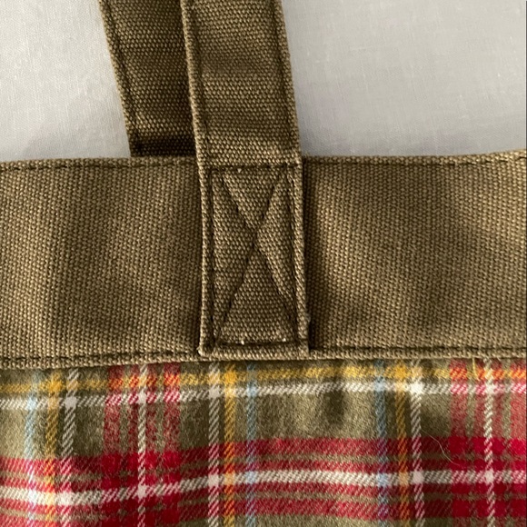 Small green and red plaid tote bag - Picture 5 of 7
